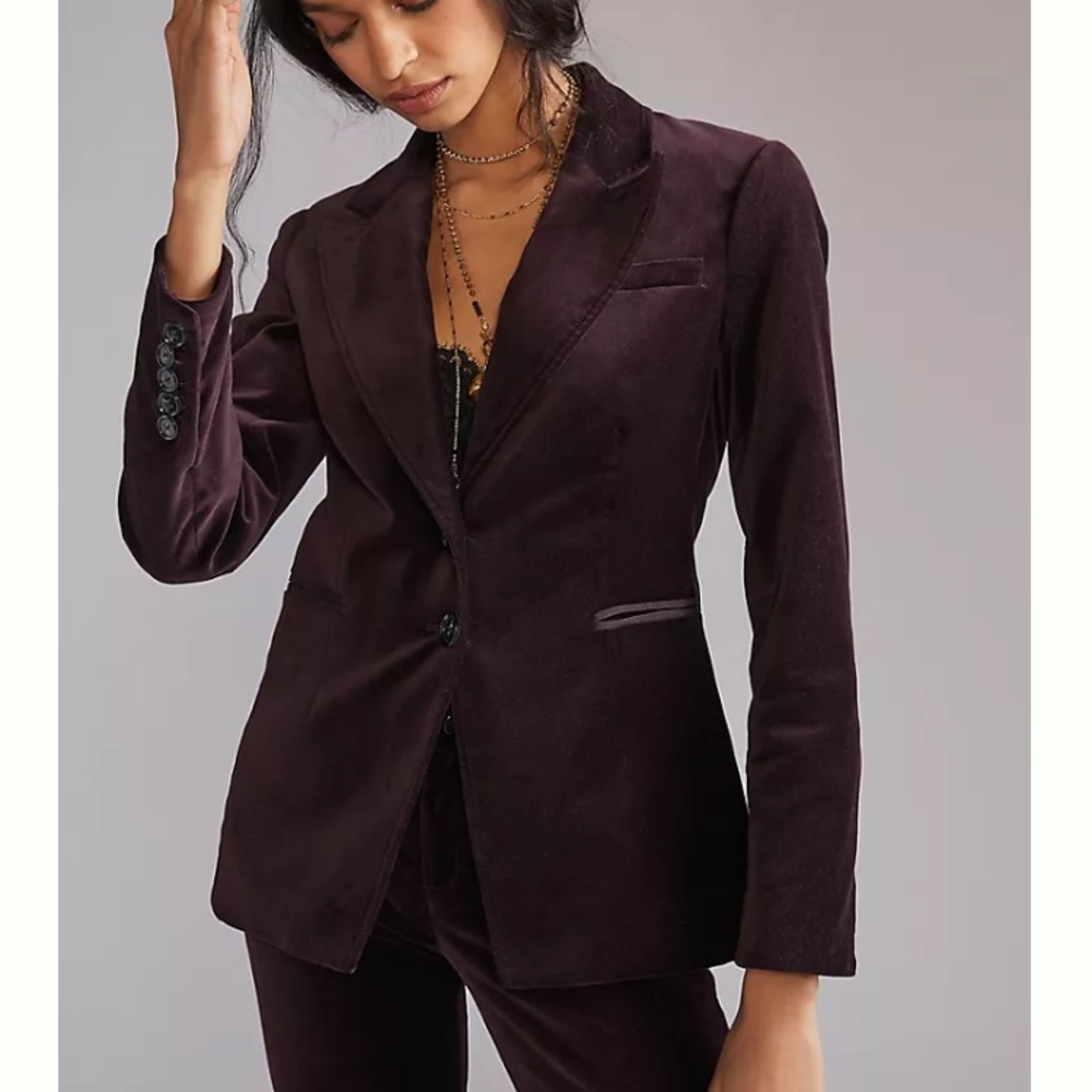 Anthropologie PAIGE Dark Purple Blazer